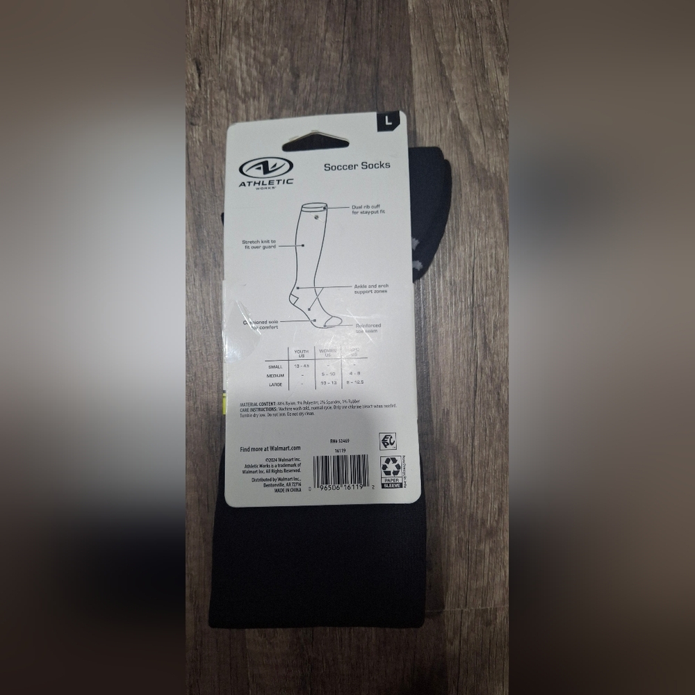 🔥Athletic Works Black Soccer Socks with Compression🔥 - Picture 2 of 2